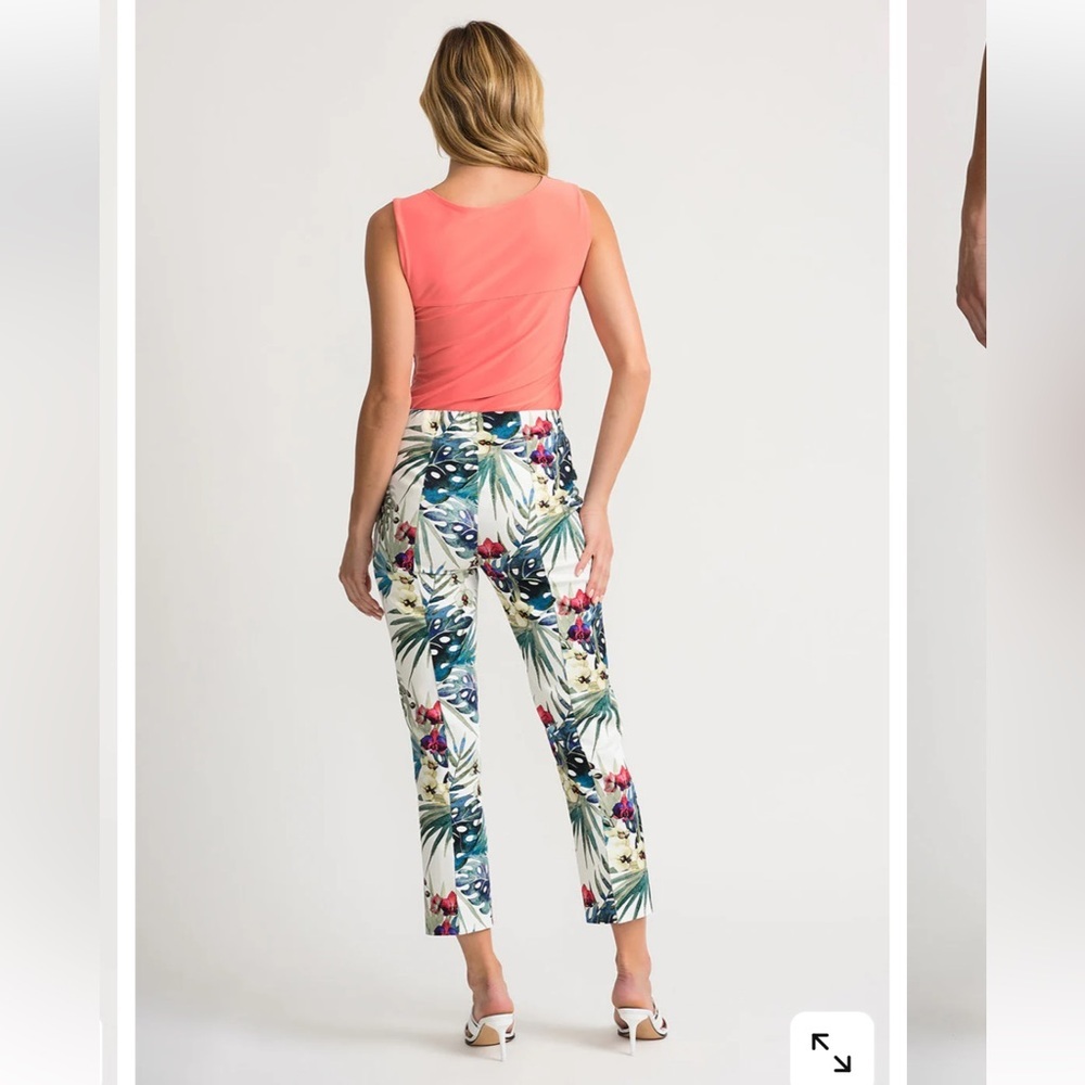 Joseph Ribkoff Tropical Print Cropped Pants Size 2 - Picture 4 of 8